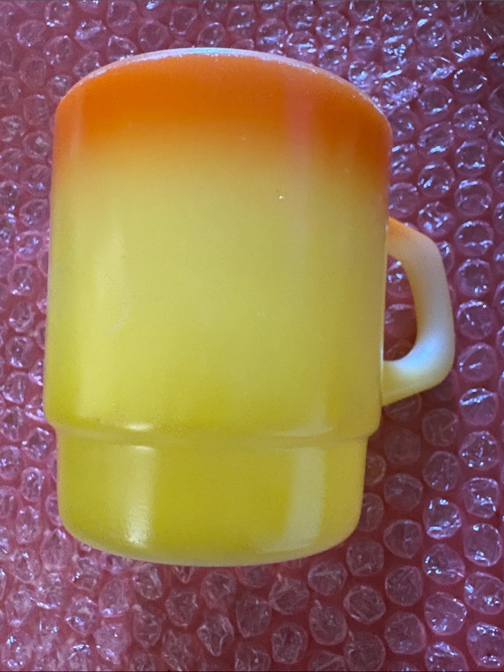 Vintage Anchor Hocking Fire King Ombre Yellow to Orange Glass Mug
